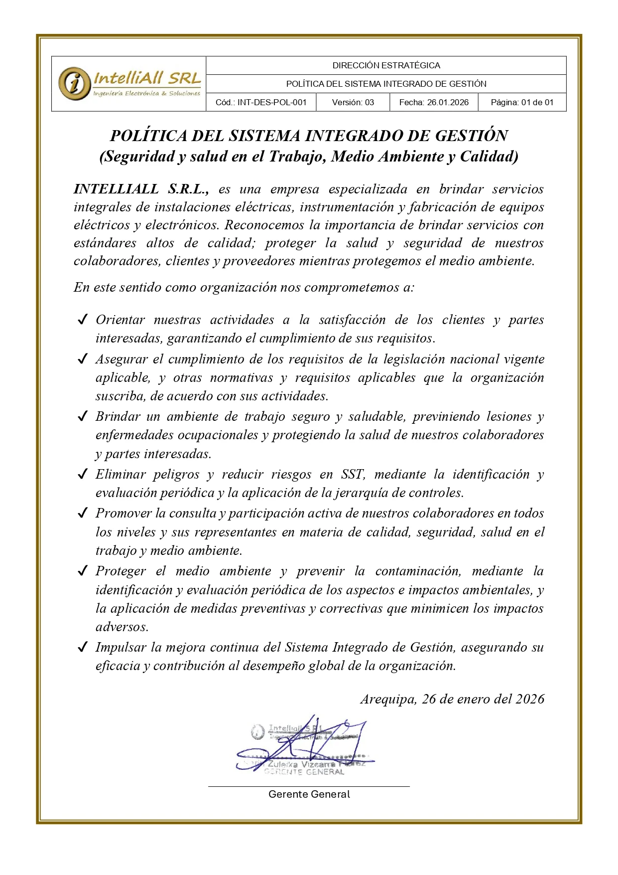 Política SIG Intelliall